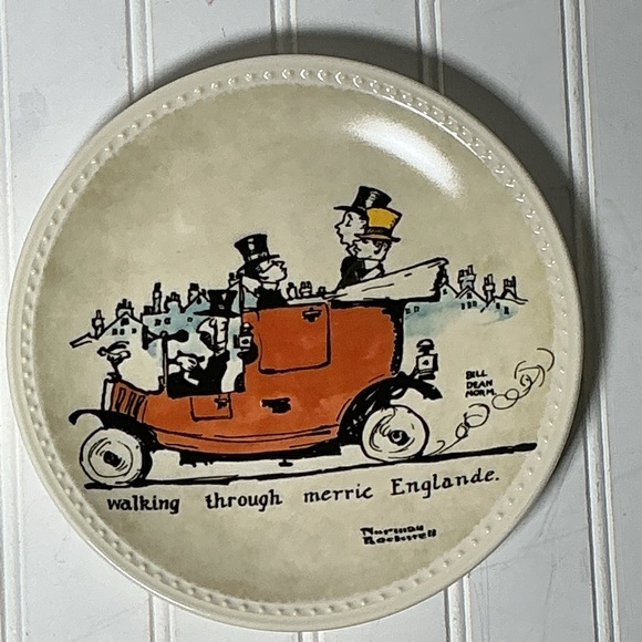 Vintage Norman Rockwell Set Of 4 Plates Rockwell On Tour Europe 1982 - Picture 5 of 11